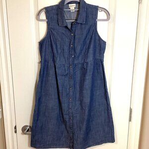 Motherhood Maternity Women's Denim Cotton Button Down Shirt Dress Size S